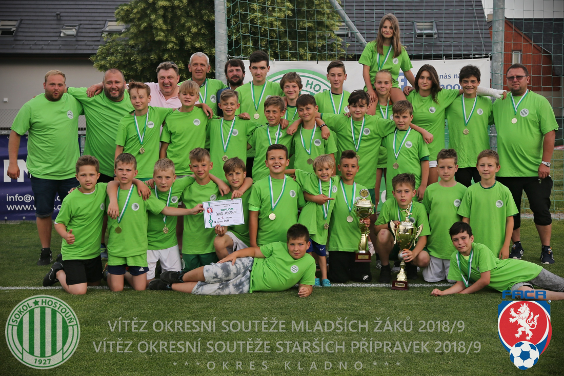 Společná fotografie týmů U13 a U11, vítězů OS